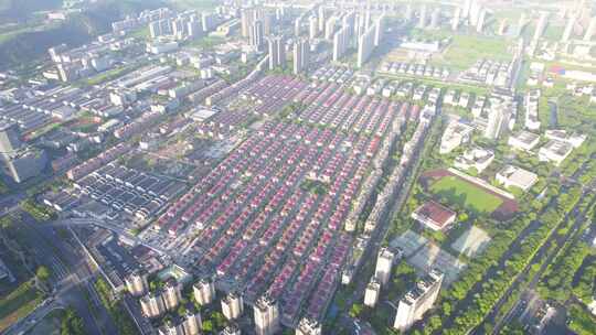 杭州滨江东冠社区城中村城市居住小区航拍