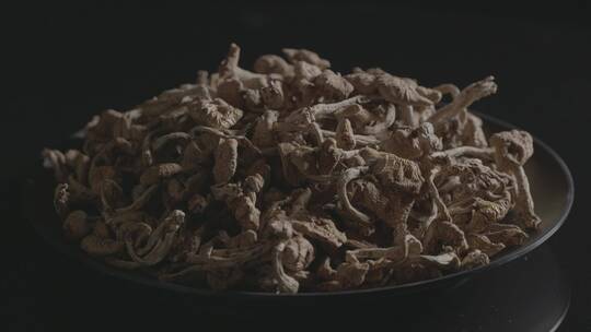 干滑子蘑干蘑菇LOG视频素材
