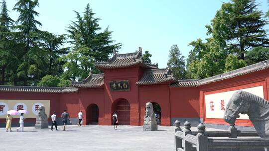 洛阳白马寺国际佛殿泰国寺庙古建筑光影