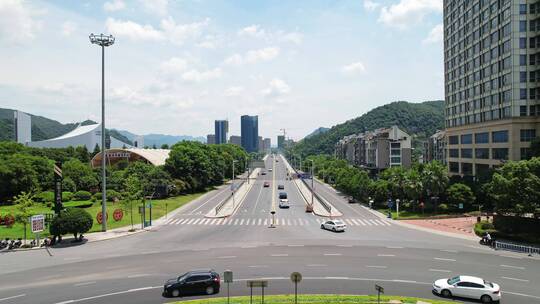 杭州建德城区道路航拍