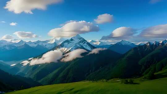 雪山山峰山脉风景