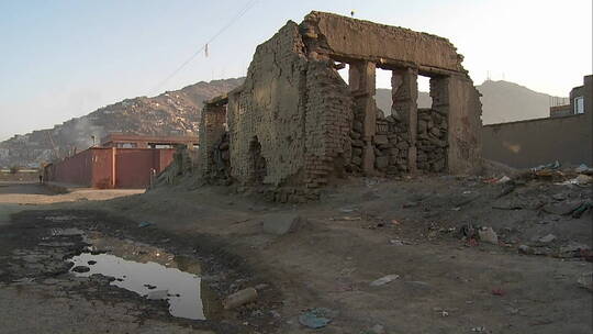 阿富汗被炸毁的市区视频素材模板下载