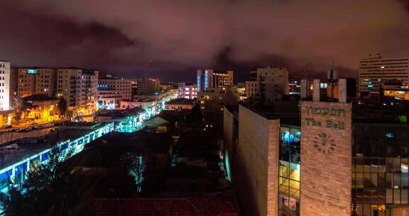 耶路撒冷的城市夜景