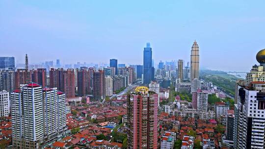 武汉城市建筑风格俯拍
