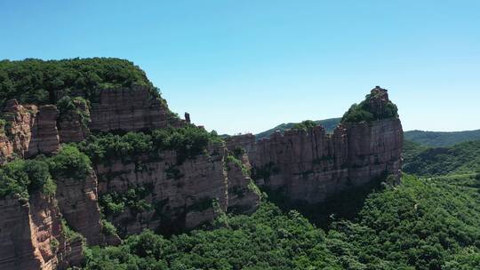 航拍 河北嶂石岩九女峰景区