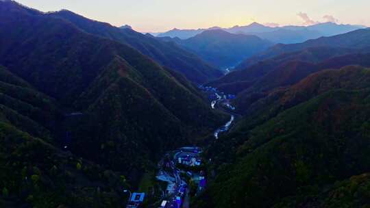 群山 秦岭落日