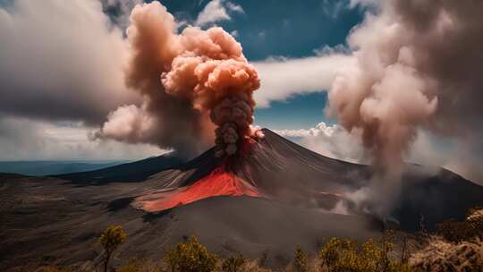 火山喷发壮观景象