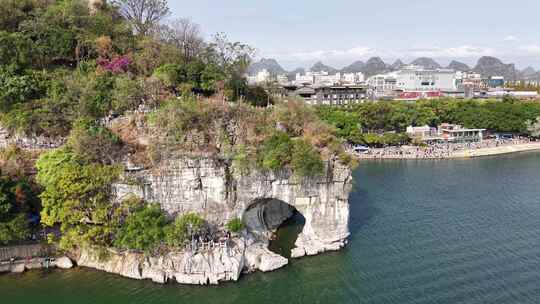 航拍广西桂林象山景区