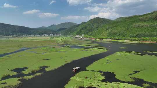 云南保山市腾冲北海湿地自然风光航拍