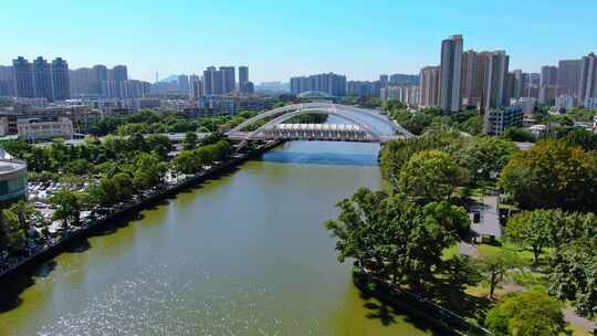 航拍广东中山市城区大全景