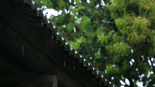 下雨雨滴屋檐老屋雨水