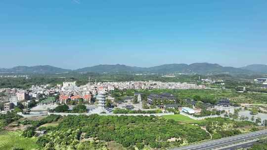 惠来县东港公园航拍广东省揭阳市东港镇风景