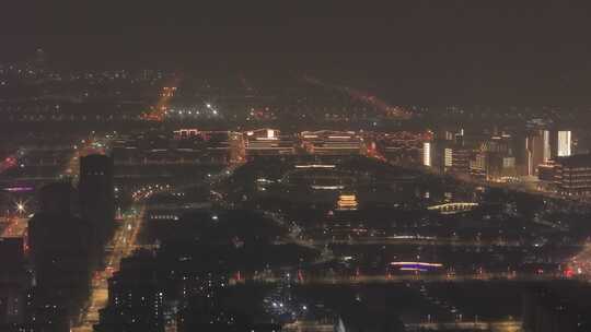 航拍 雄安 冬季 夜景 晚上 航拍雄安夜景