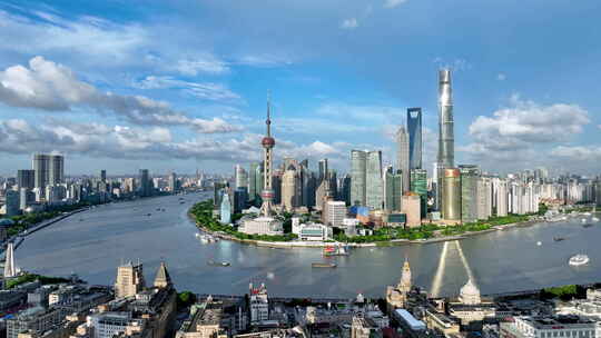 上海陆家嘴外滩全景