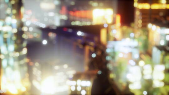 城市夜晚模糊的灯光视频素材模板下载