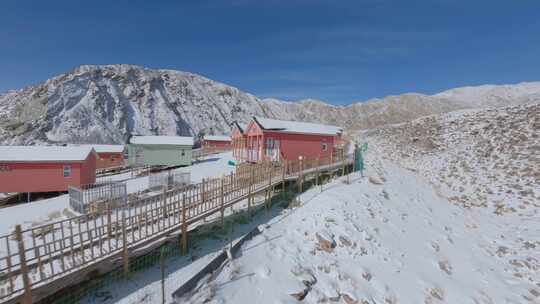 fpv穿越机航拍大柴旦雪山温泉