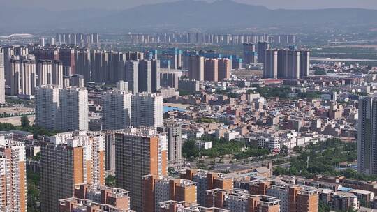 鸟瞰洛阳城市小区空境