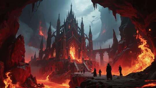 魔幻城堡洞穴火焰场景