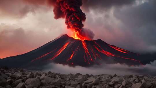 火山喷发壮丽景观