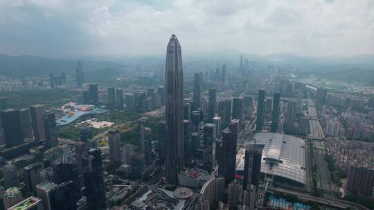 平安大厦视频深圳第一高楼周边建筑群全景视频素材模板下载
