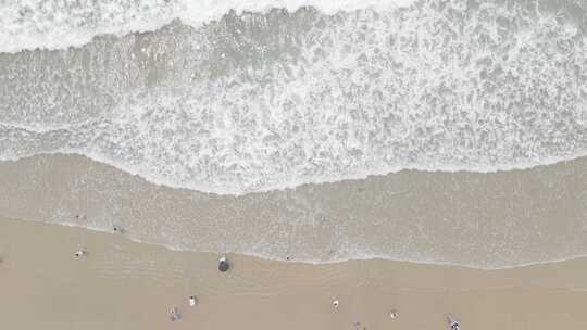 沙滩，海浪，沙滩航拍，白色海浪