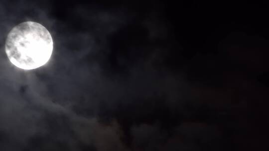 夜黑明亮的大月亮视频素材模板下载