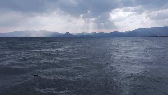 云南澄江抚仙湖的海面视频素材模板下载