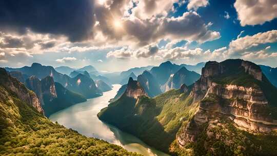 山川河流壮丽自然景观