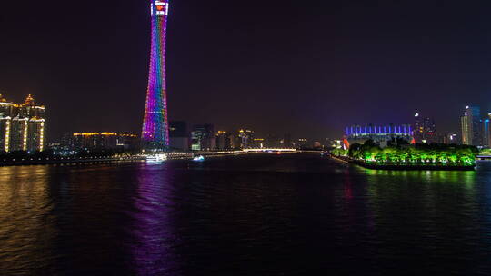 广州夜晚的城市景观视频素材模板下载