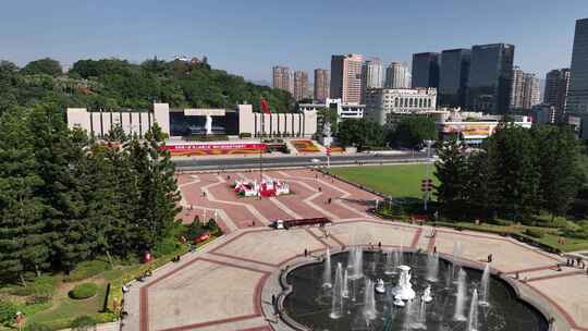 福建省福州市鼓楼区五一广场公园于山堂航拍