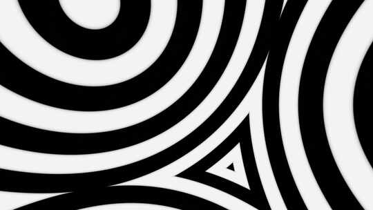 黑白圆形和三角形光学幻觉循环动画