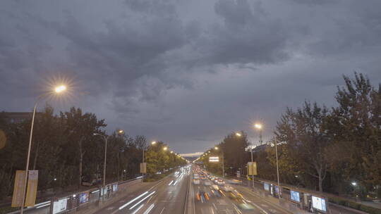 城市车流夜景延时视频素材模板下载