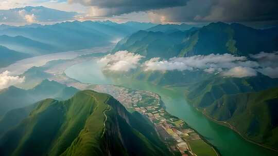 长江河流山川山脉风景