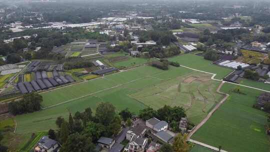 成都温江区田野航拍4K直出