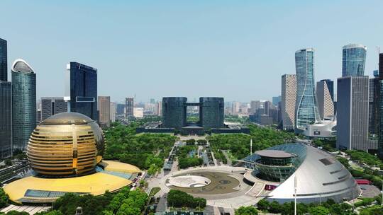 杭州市民中心钱江新城视频素材模板下载