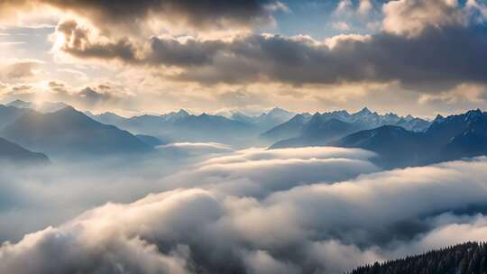 高山云海壮丽景观