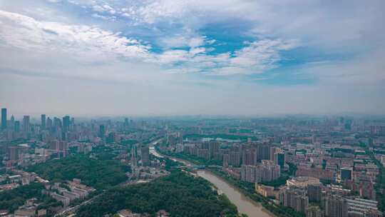 江苏南京城市风光航拍延时