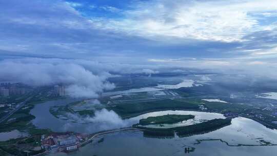 4K航拍通顺河涨水