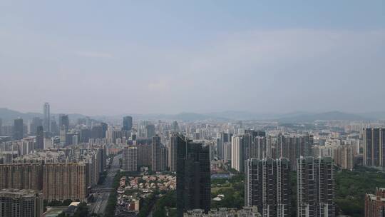 广州灰霾天气航拍视频素材模板下载