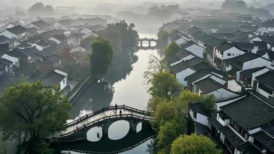 江南水乡古建筑河道景观