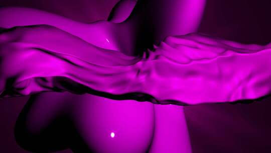 抽象紫色扭曲波浪闪亮液体运动视频。壁纸背