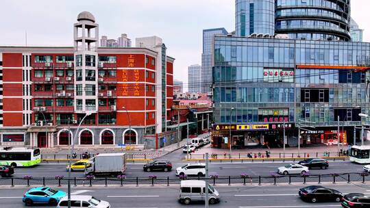 上海虹口区建筑航拍视频素材模板下载