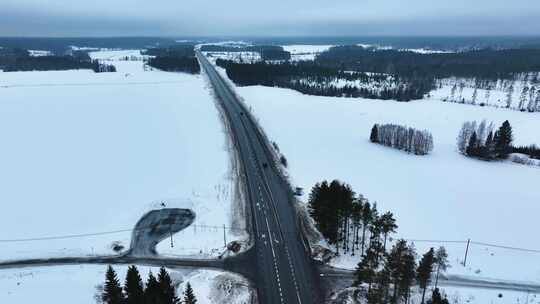 4K航拍北欧瑞典雪景自然美景视频素材模板下载