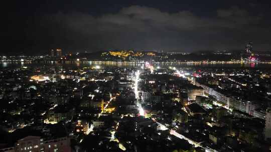 合集广东潮州城市大景夜景航拍