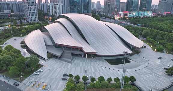 合肥大剧院 航拍天鹅湖大剧院