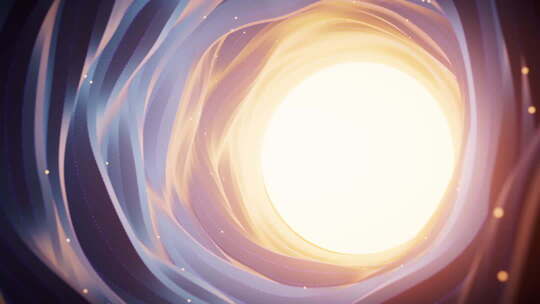 抽象金色圆形隧道背景三维渲染