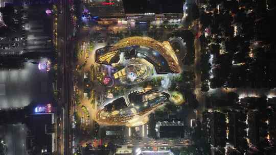 广州天环购物中心夜景俯拍