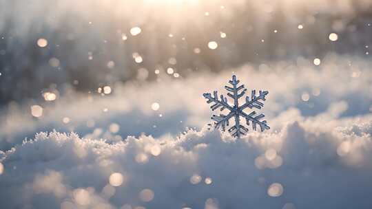 冬天雪花飘落唯美的下雪场景