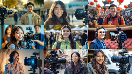 记者微笑快乐笑脸开心笑容自信特写2高清在线视频素材下载