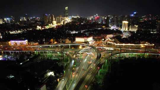 4K昆明城市天际线大景夜景航拍视频